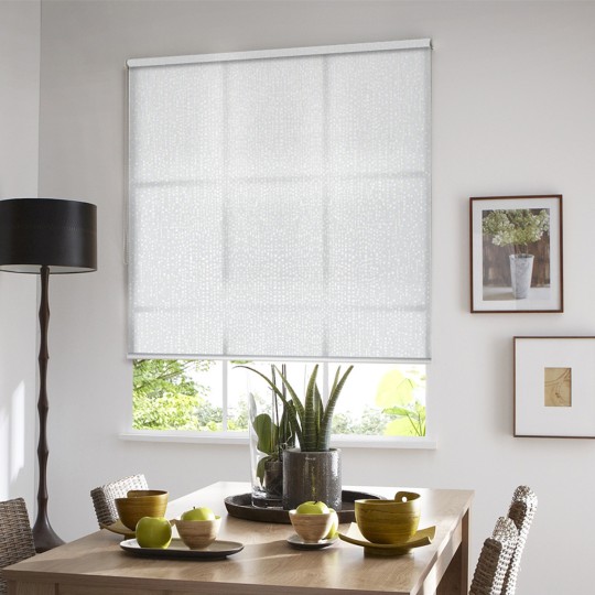Store enrouleur tamisant motif Manhattan - Blanc