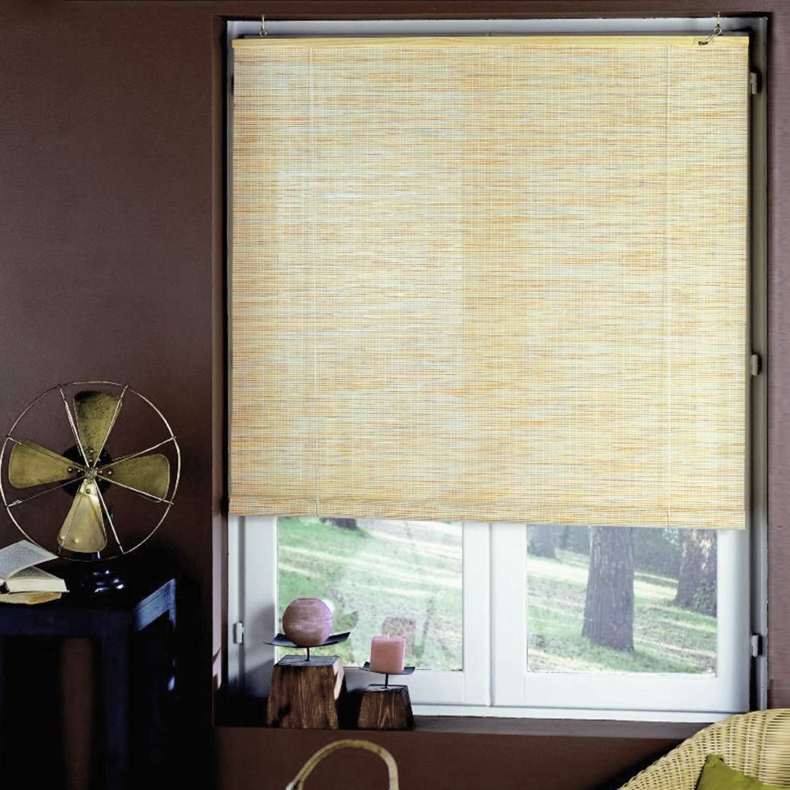 Roll'up bambou brut fins rondins pour intérieur