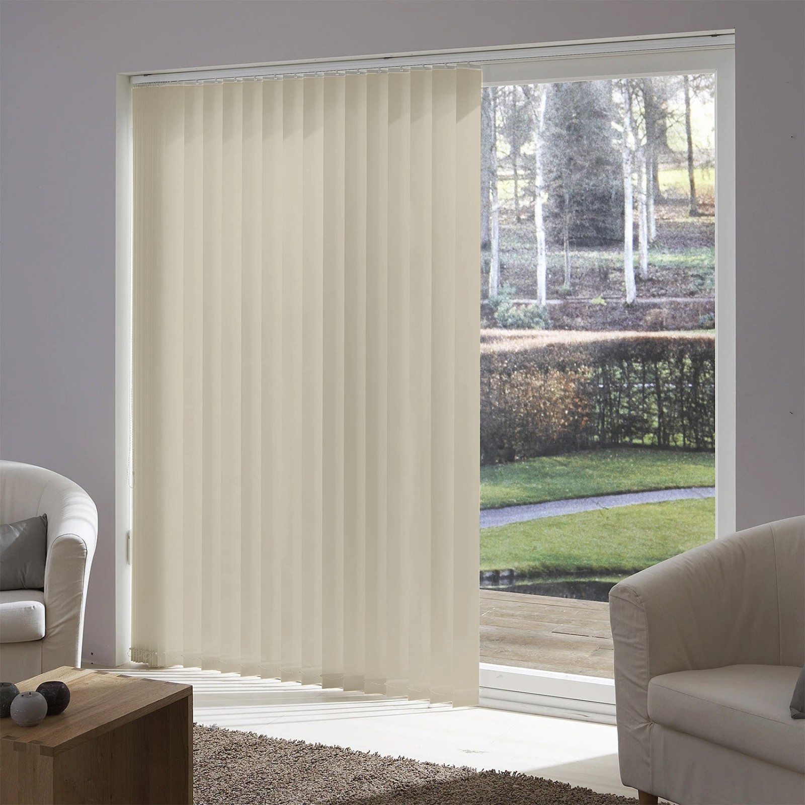 5 lamelles verticales 89mm Gris tamisant (non feu M1) | madéco.fr