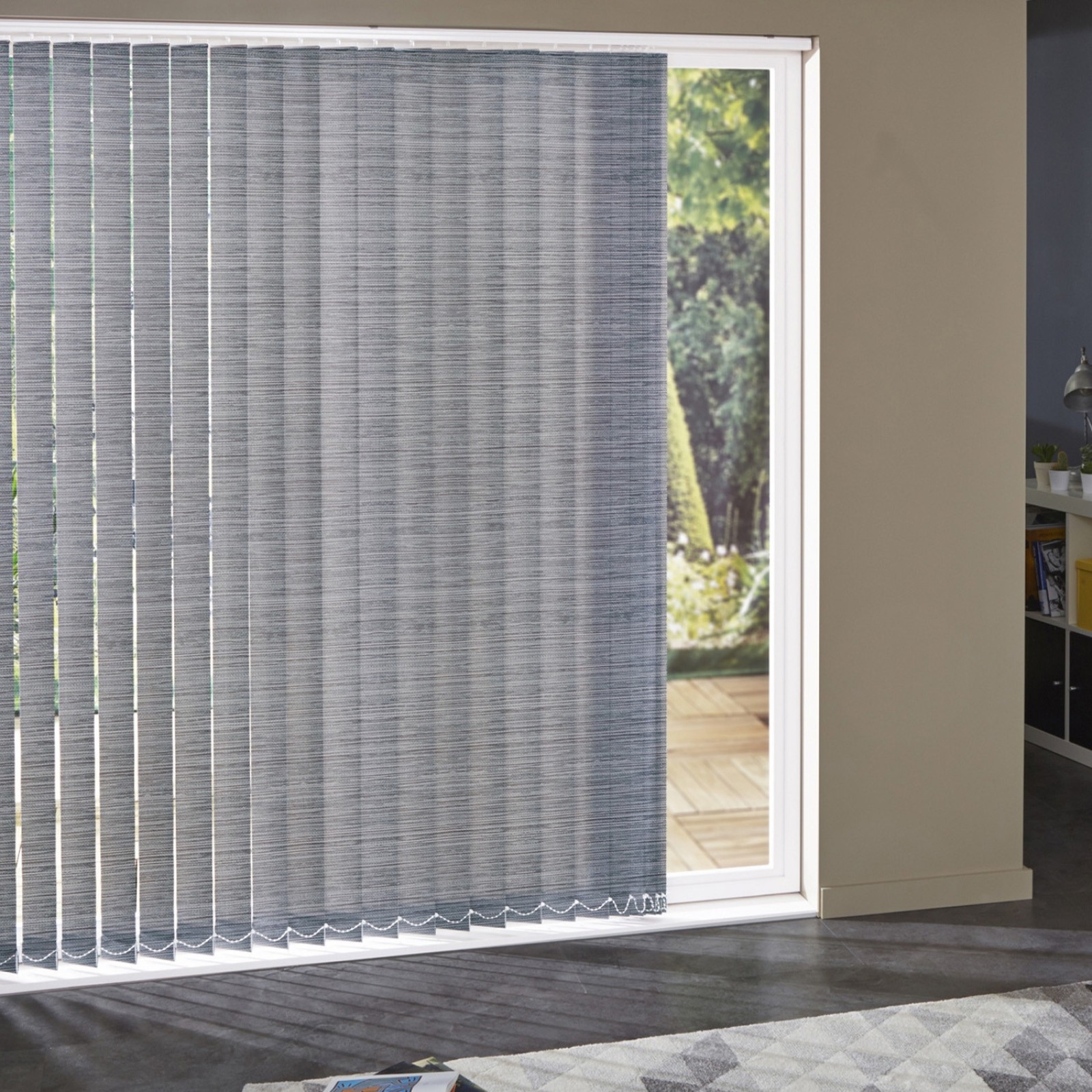 Lot de 5 lamelles verticales tamisantes 89mm Rayées | madéco.fr