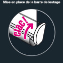 Barre de lestage 45cm à clipser pour panneau japonais | madéco.fr