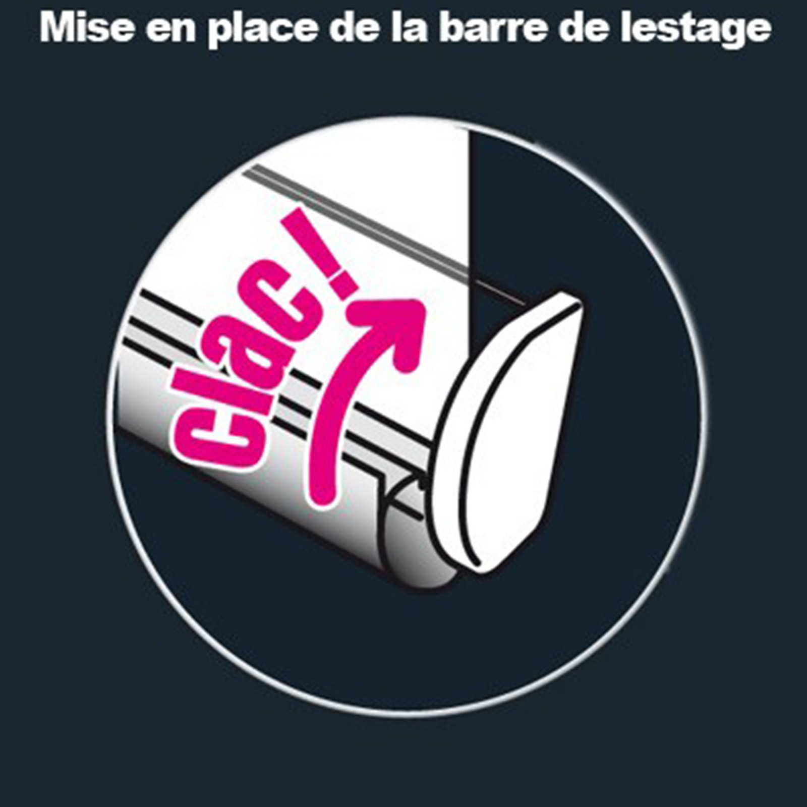Barre de lestage 45cm à clipser pour panneau japonais | madéco.fr