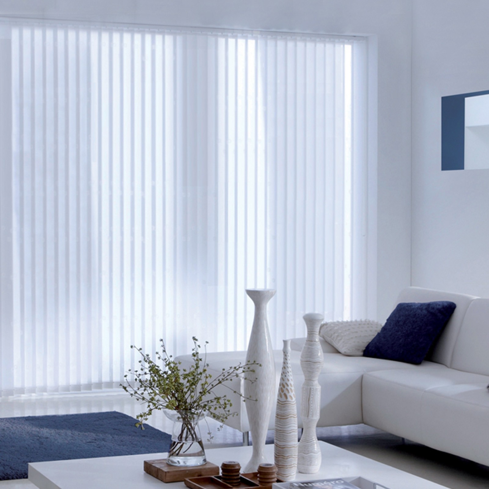 5 lamelles verticales tamisantes fil blanc 89mm | madéco.fr