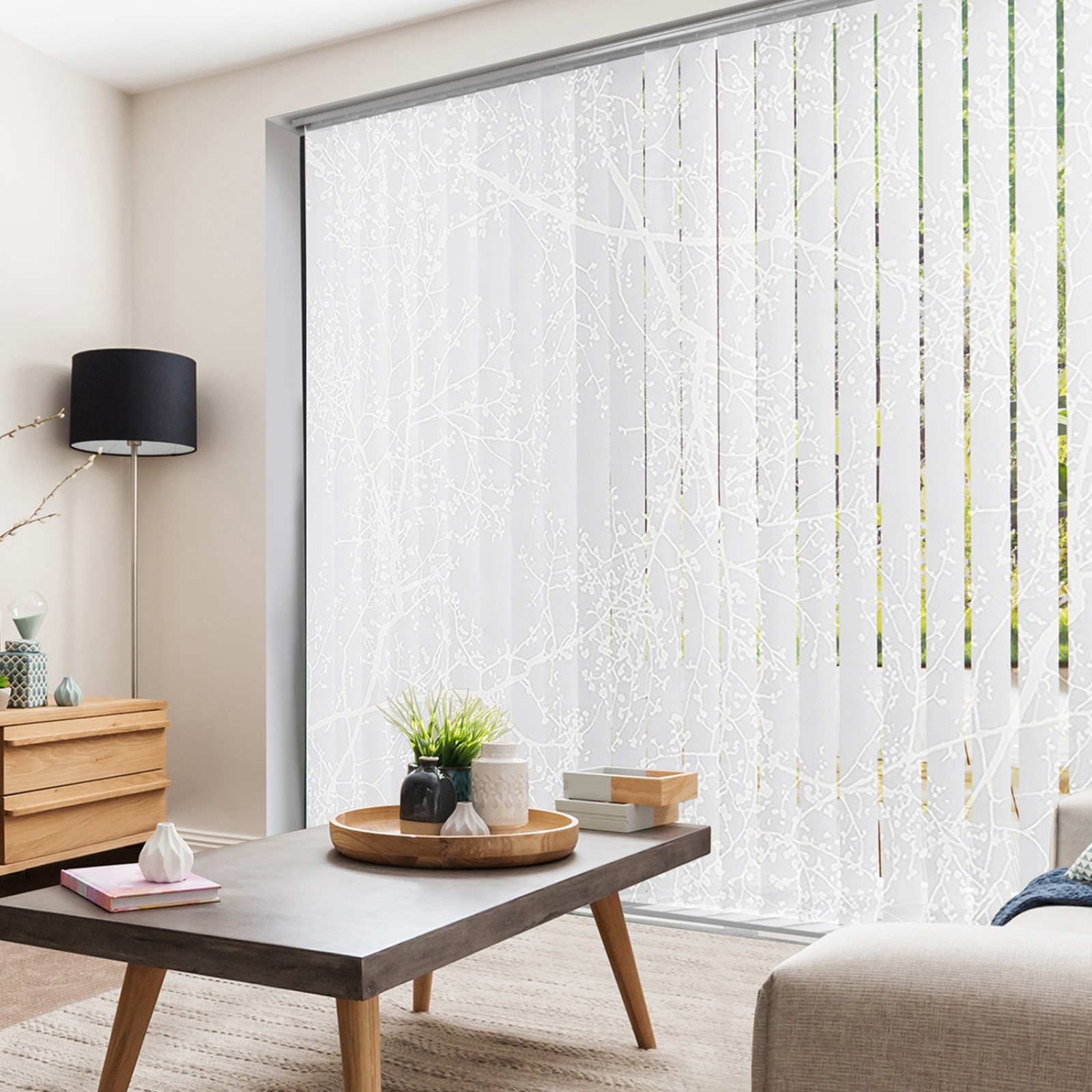 5 lames verticales motif arbre pour store californien | madéco.fr