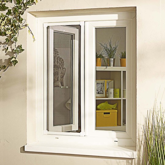 Moustiquaire fixe alu blanc sans perçage tout inclus | Protecta