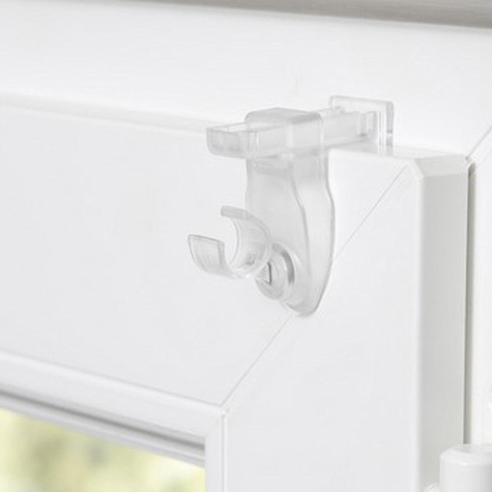 Lot de supports à serrer transparents pour tringle à rideau et vitrage