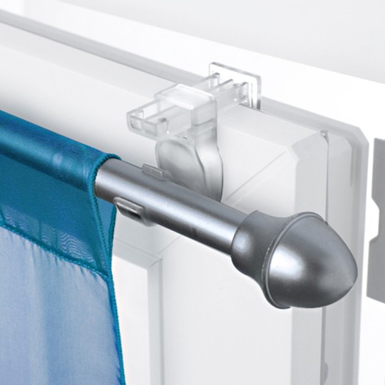 Lot de supports à serrer transparents pour tringle à rideau et vitrage