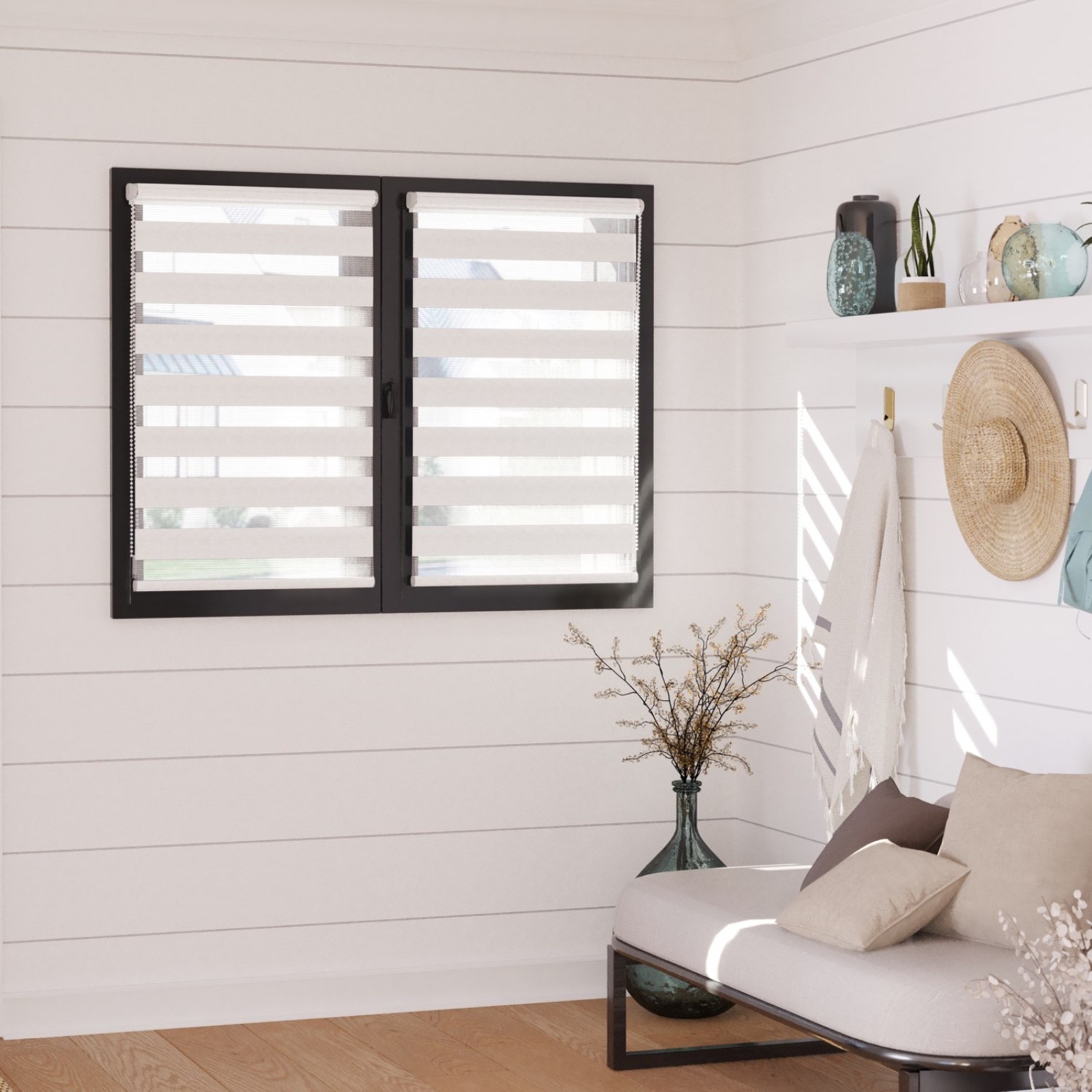 Lot de 2 stores jour nuit prêt-à-poser sans percer h250cm