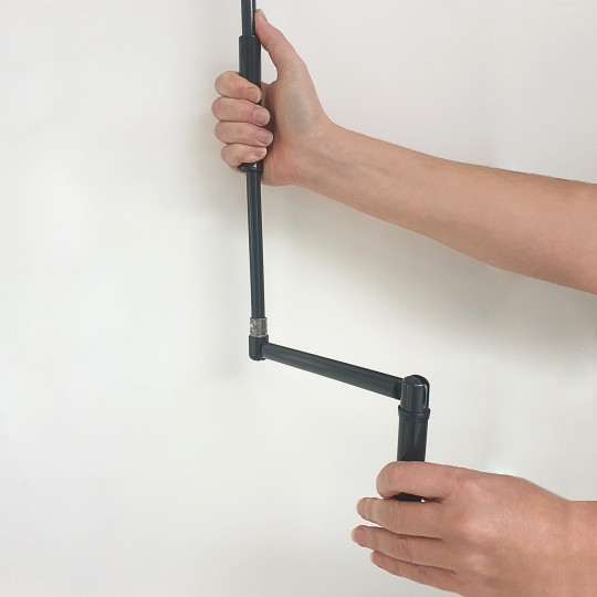 Manivelle acier laqué avec tige ronde diamètre 12mm pour volet roulant
