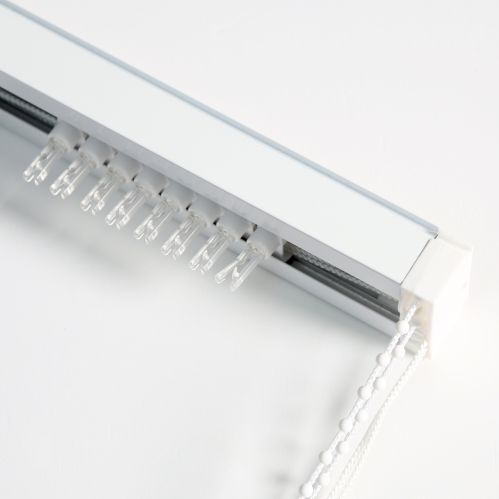 Rail blanc pour lamelles verticales 89mm ouverture centrale