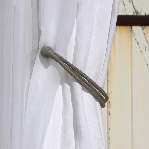 Embrasse grise aimanté 3 liens en corde - V.créations