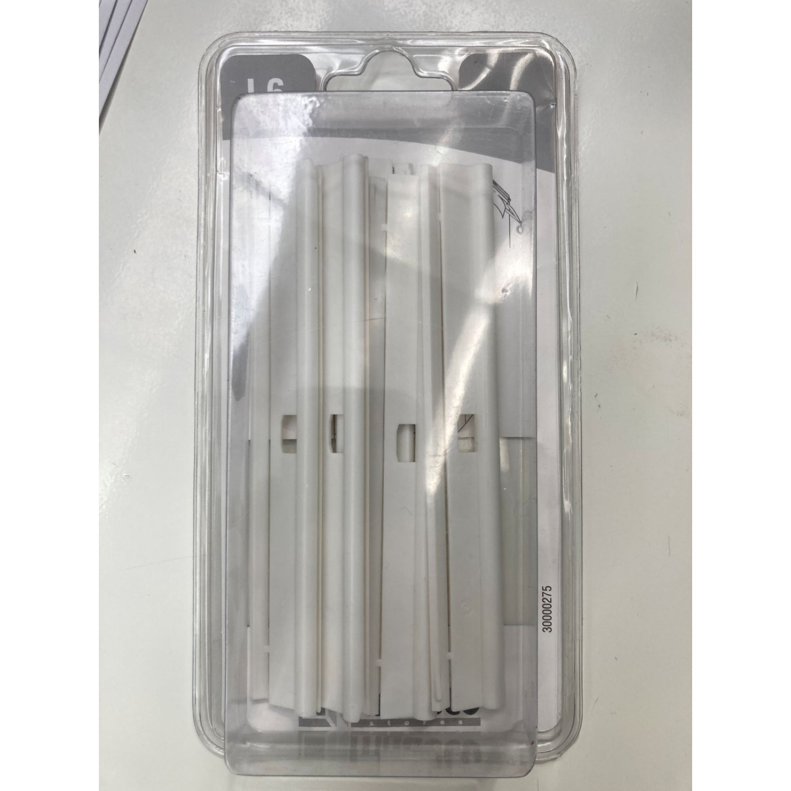 Lot 5 barrettes hautes blanches pour store californien à lamelles verticales 127mm