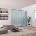 Store californien avec lamelles verticales 89mm luxe gris clair sans chainette pour store californien