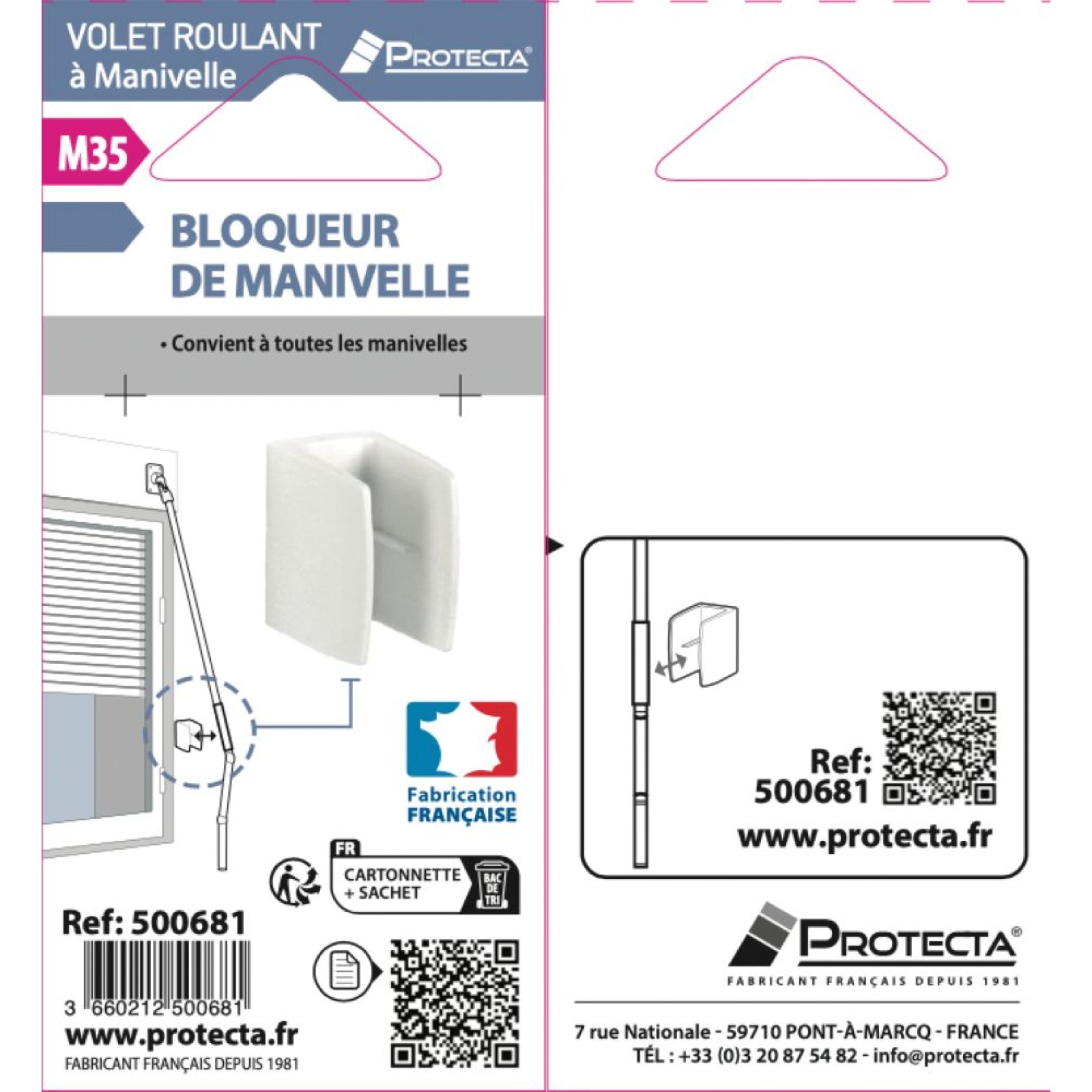 Bloqueur de manivelle universel pour volet roulant