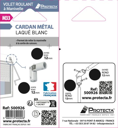 Cardan acier pour volet roulant