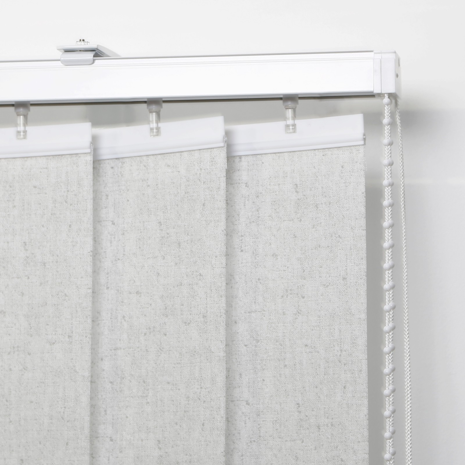 Montage 5 lamelles verticales 89mm tamisantes gris chiné sans chainette pour store californien