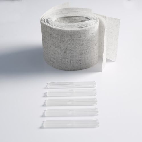 Contenu boite 5 lamelles verticales 89mm tamisantes chiné gris sans chainette pour store californien