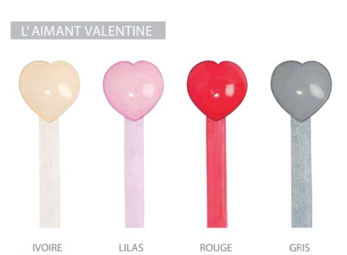 4 coloris embrasse à rideaux aimantée Coeur Valentine - V. Créations