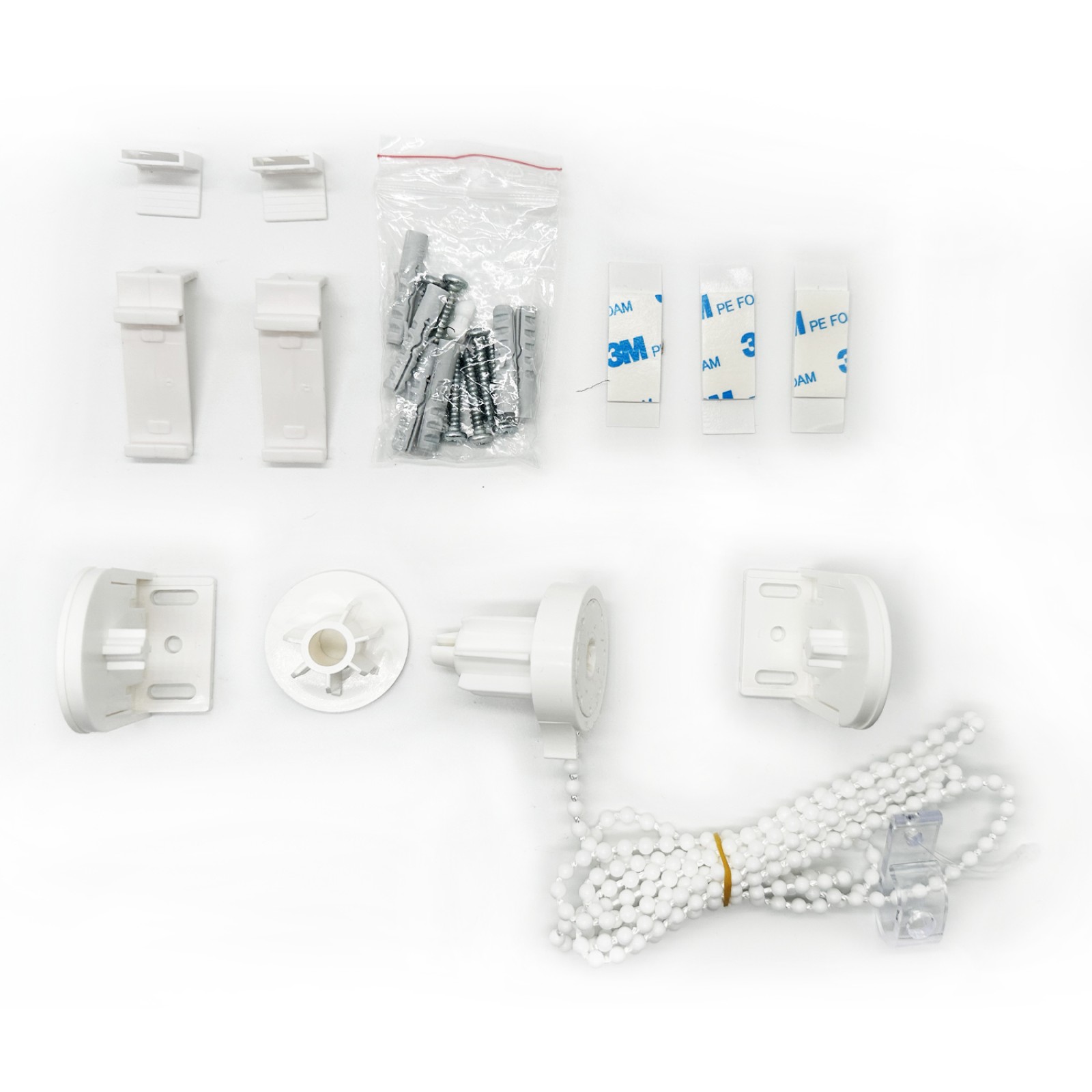 Contenu boîte mécanisme à chaînette pour store enrouleur diam. 25mm blanc