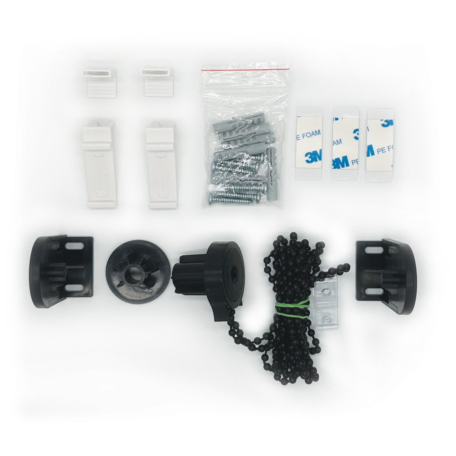 Contenu boîte mécanisme à chaînette pour store enrouleur diam. 25mm noir