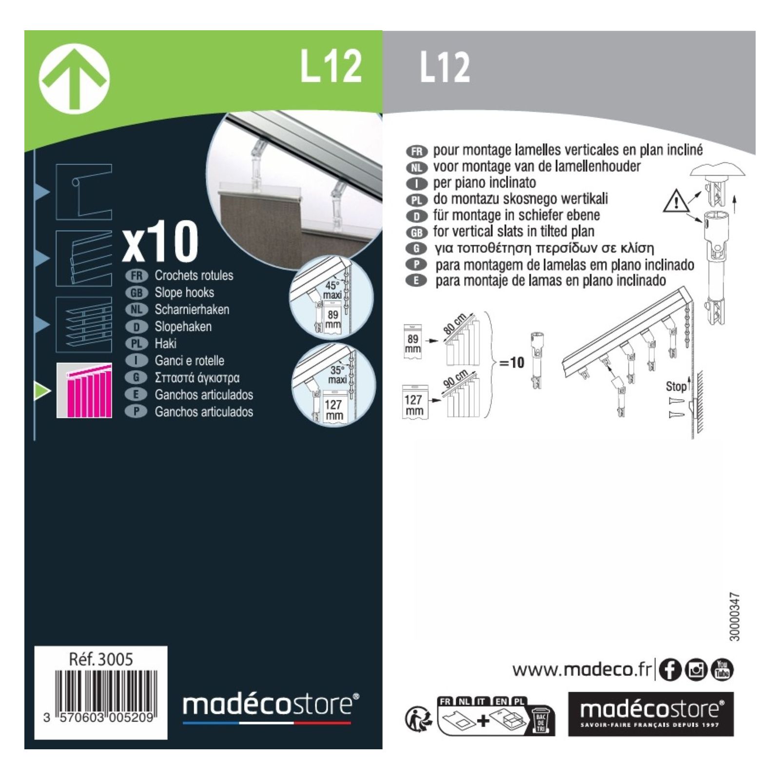 Packaging crochet rotule L12 transparent