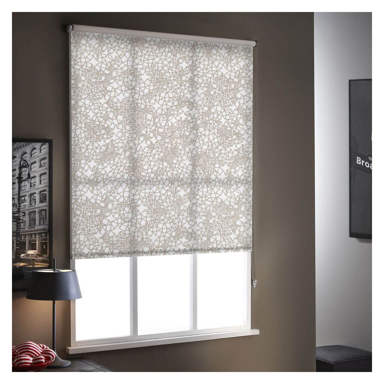 Store enrouleur tamisant motif stella Ambiance