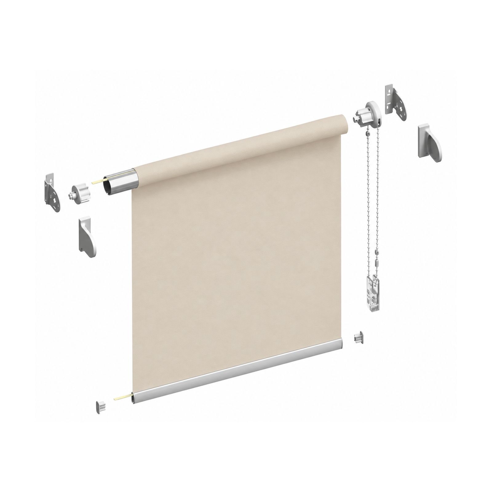 Vue eclatee du store enrouleur screen sur-mesure Madeco