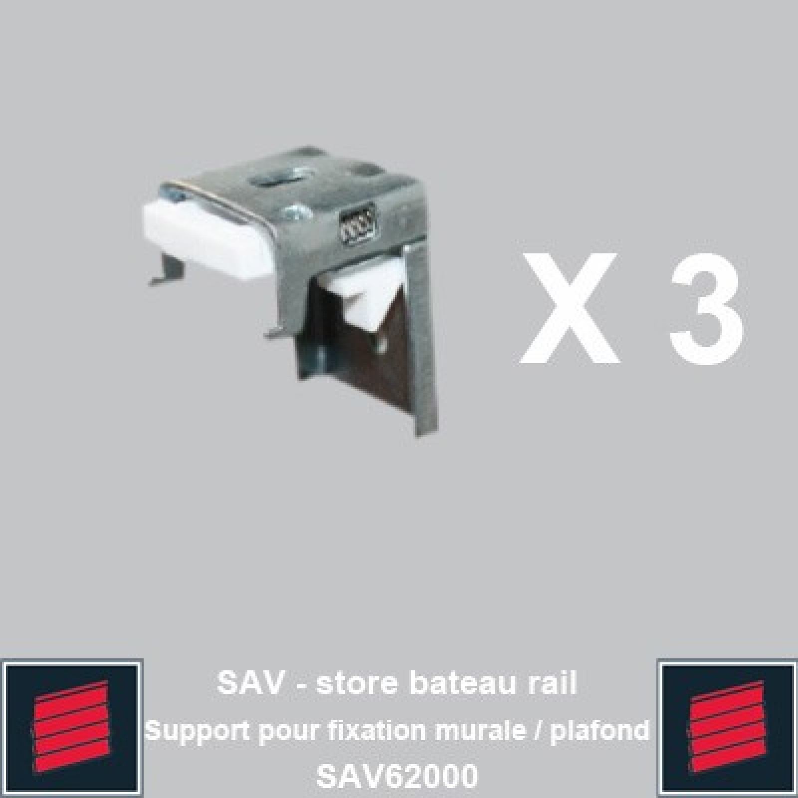 3 Supports bateau rail pour fixation murale ou plafond