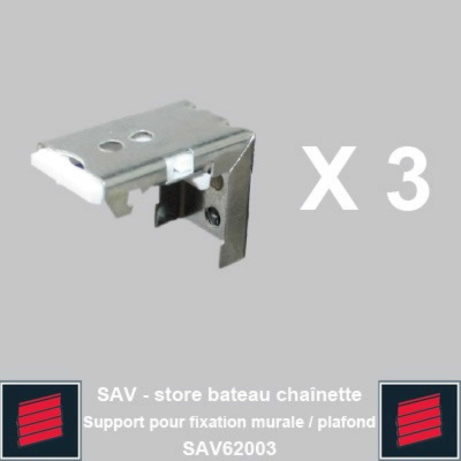 3 Supports bateau chainette pour fixation murale ou plafond