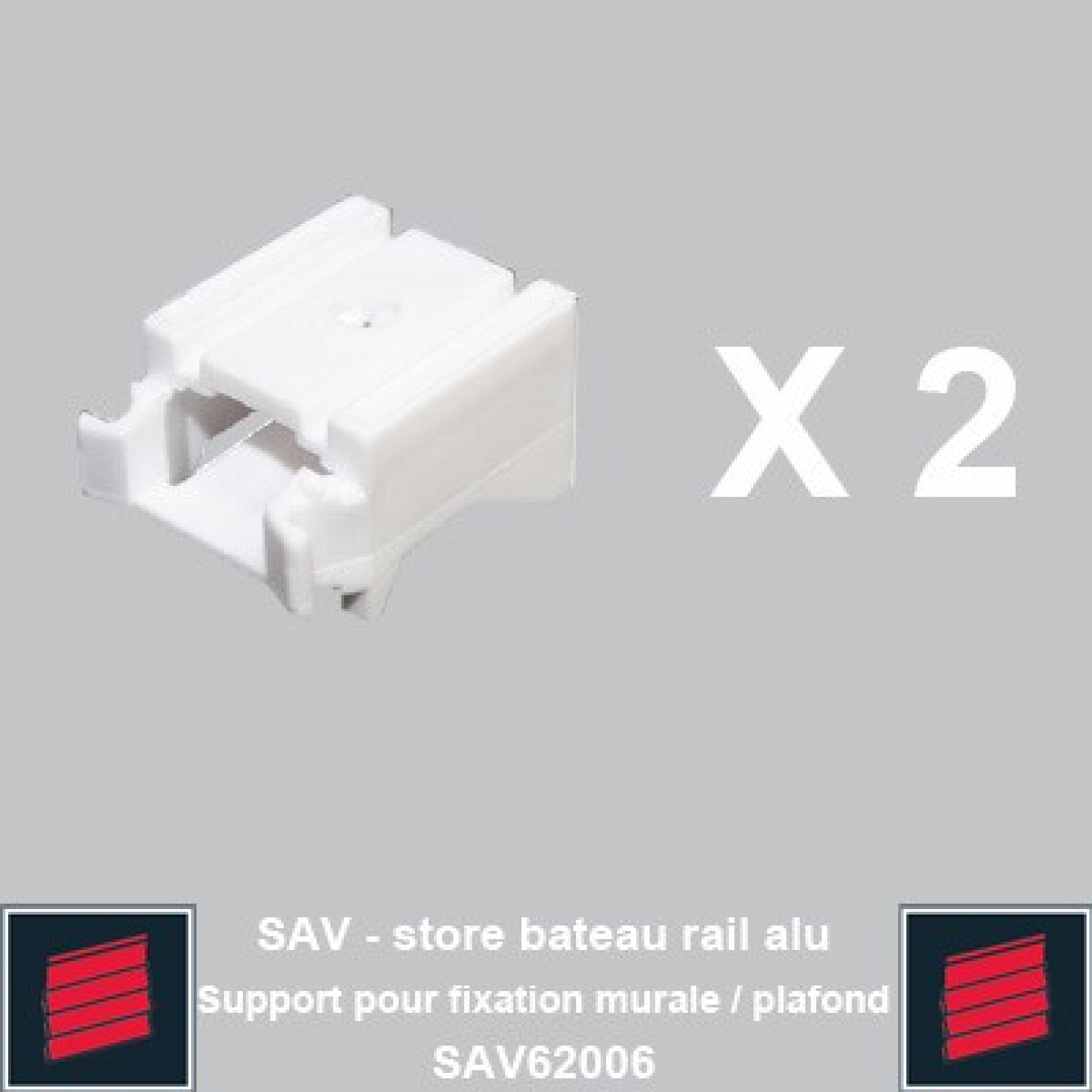 2 Supports bateau rail alu pour fixation murale ou plafond