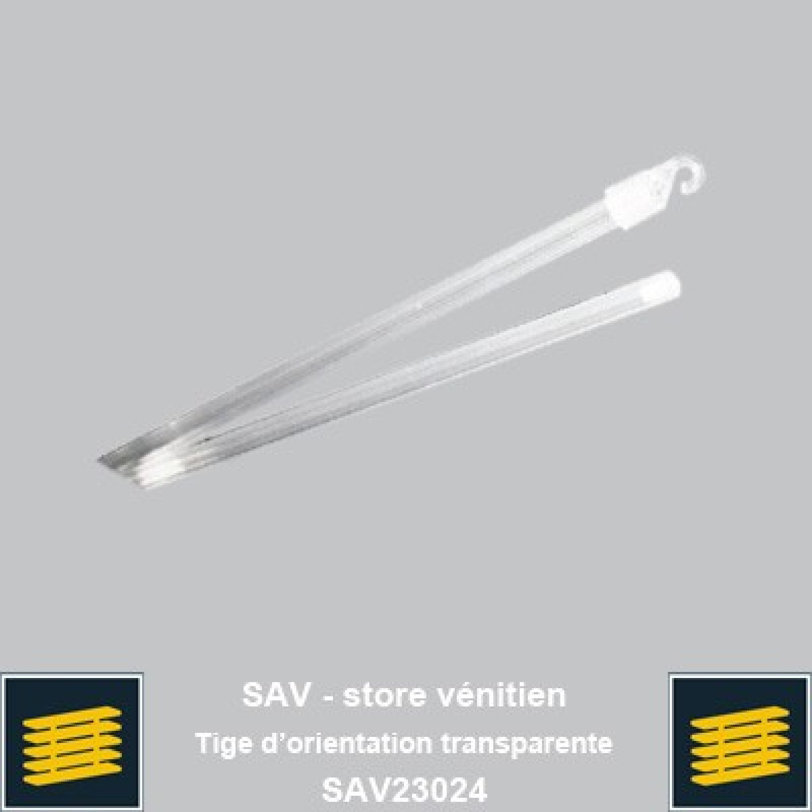 Tige d'orientation transparente pour venitien aluminium 25 mm