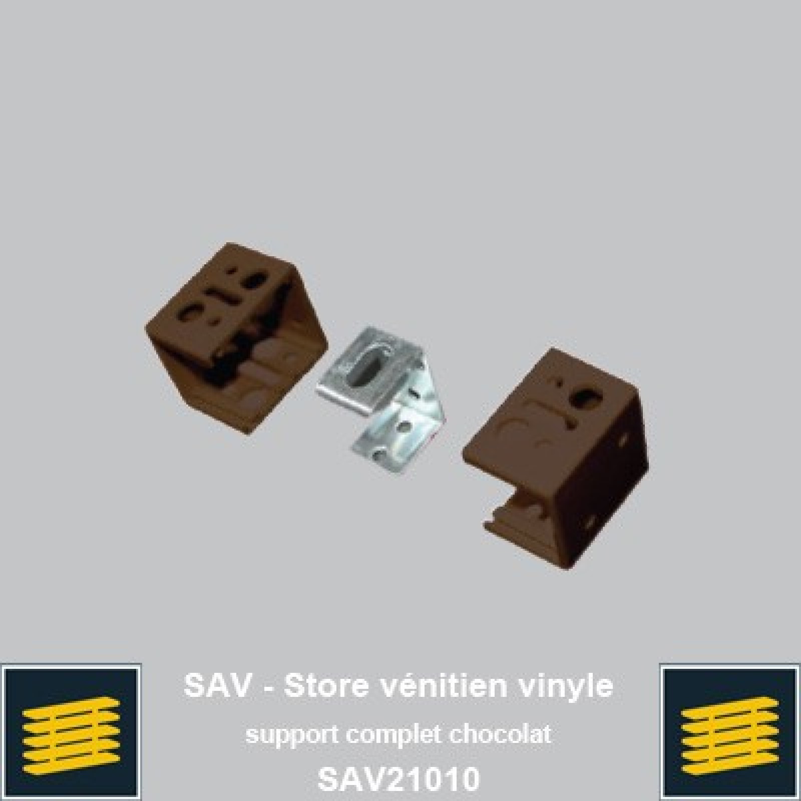 Support complet chocolat pour venitien vinyle 25mm