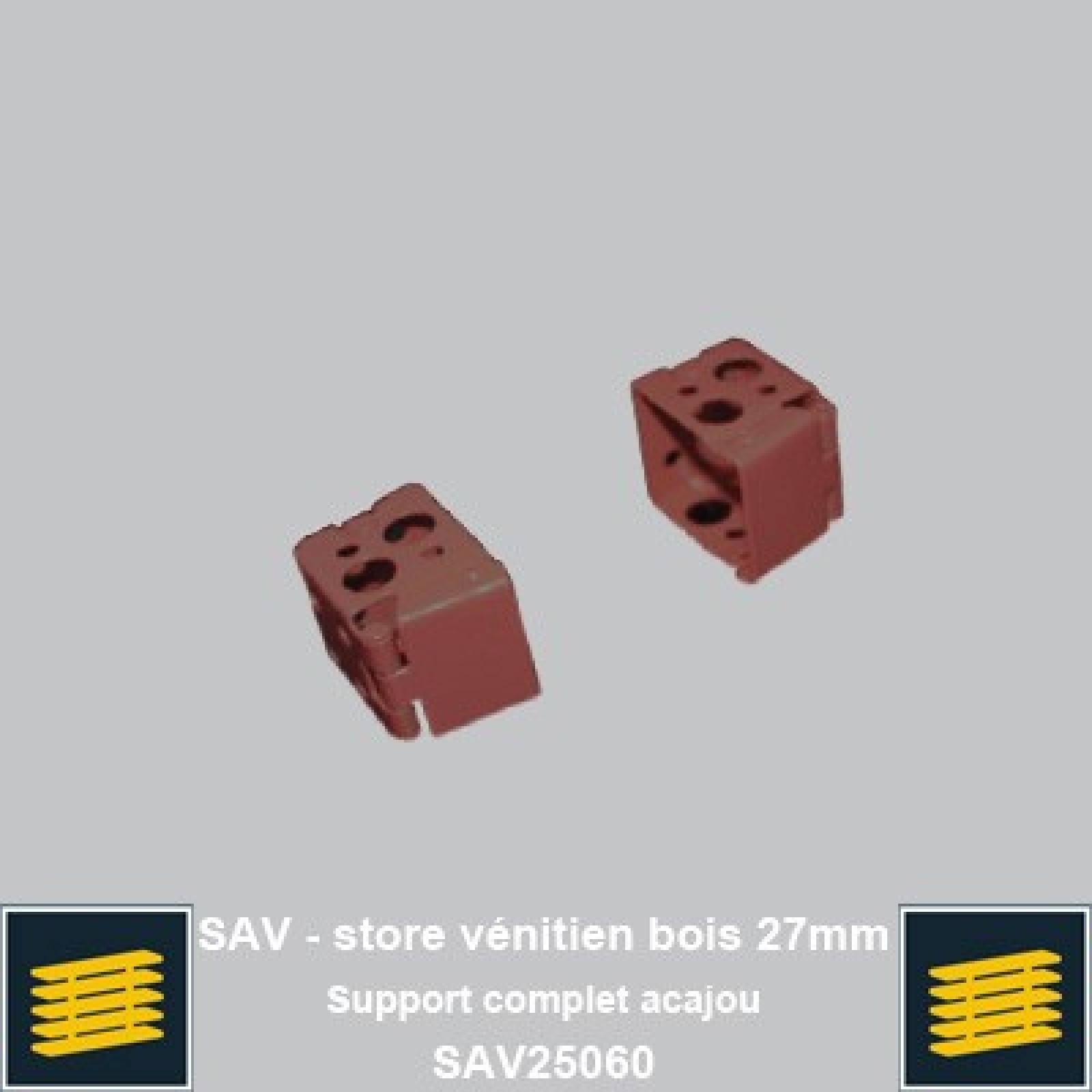 Support complet acajou pour venitien bois 27mm