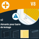 V8 : 2 aimants pour barre Vénit BLANC